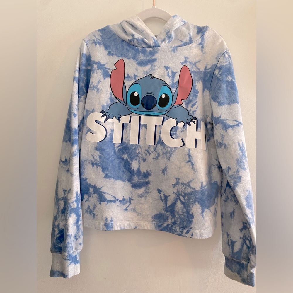 Disney Stitch Tie-Dye Hoodie Sweatshirt Multicolor Kids Large Unisex